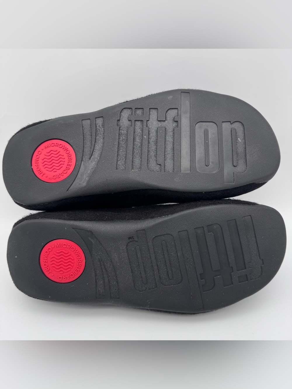 FitFlop Shuv Felt Clogs Black Women Size 7 Comfort Mules Slip On Shoes - Picture 8 of 9